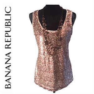 Banana Rep Sequin Copper & Bronze Tank Top L